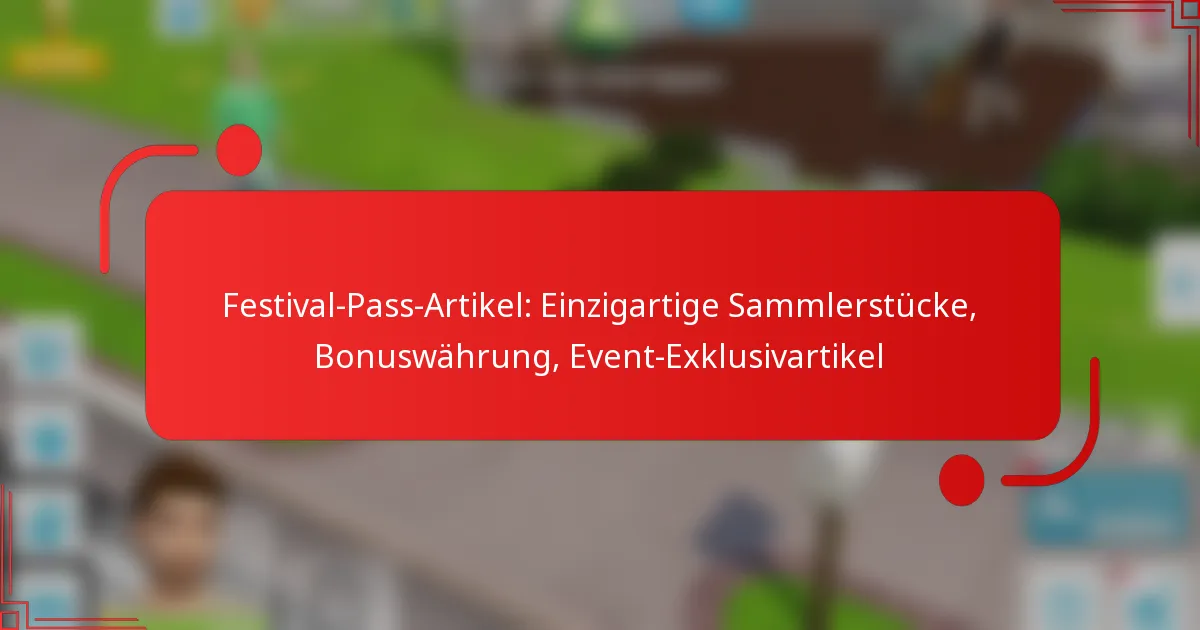 Festival-Pass-Artikel: Einzigartige Sammlerstücke, Bonuswährung, Event-Exklusivartikel