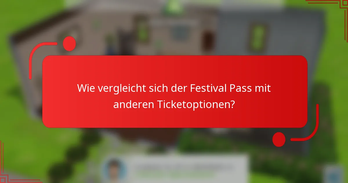 Wie vergleicht sich der Festival Pass mit anderen Ticketoptionen?